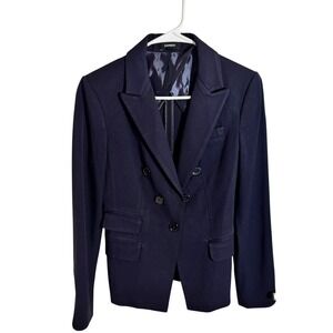 Express Navy Blue Double Breasted Blazer Jacket Womens Size 2 Formal Work Office